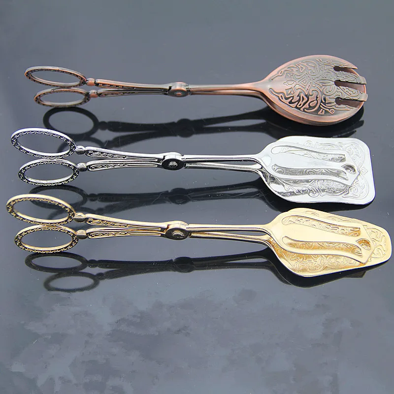 

European Style Retro Bread Clip Creative Luxury Metal Court Cake Food Clip Personality Round Head Pointed Baking Tool