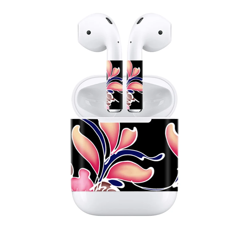 С тиснением из ПВХ материал кожи наклейка для Airpods Apple наушники с высоким