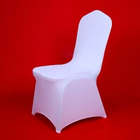 4pcs hotel white lycra spandex chair covers for weddings party christmas banquet dining office stretch chair cover