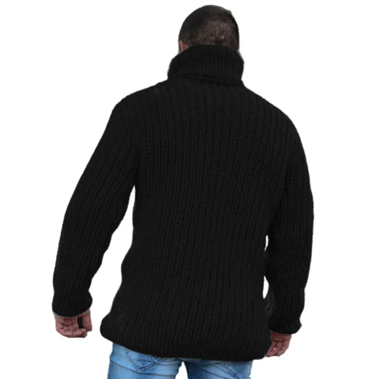 

Autumn Winter Fashion Loose Solid Color Sweater Men's Clothing Casual Long Sleeve Turtleneck Pullover Sweater Punk Streetwear