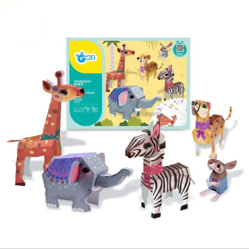 

Children's Handmade Toys 3D Three-dimensional Animal Shape Origami In Chinese And English DIY Paste Fun Paper-cutting