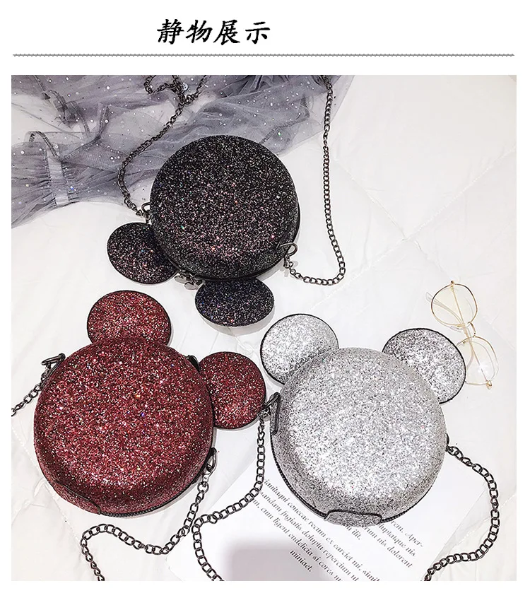 Disney Микки Маус женские модные сумочки на плечо милые Мультяшные женские маленькая круглая сумка мессенджер женская сумка для хранения
