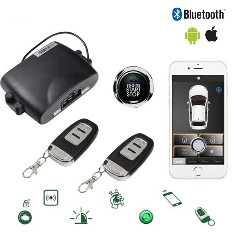 

PKE Secret lock car alarm system with remote start and keyless entry auto start central locking universal start stop button PKE