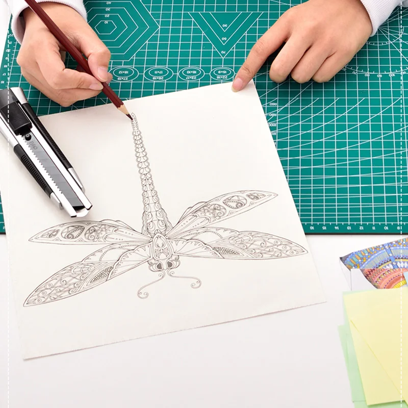 A3 A4 ПВХ прямоугольная решетка гравировка разделочная доска коврик Лоскутные