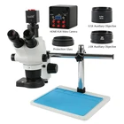 Промышленный Тринокулярный стереомикроскоп 3.25X-130X с HDMI VGA 1080P SONY IMX307, видеокамера для телефонов, печатных плат, ремонт пайки