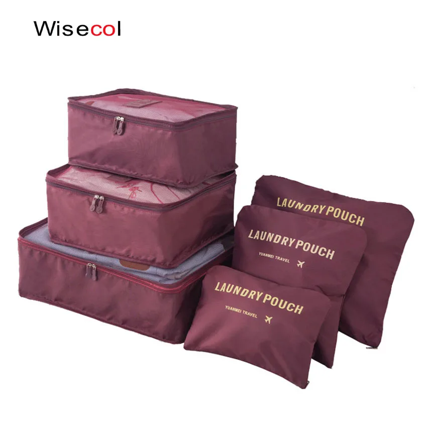 Дорожная сумка Wisecol 6 шт./компл. дорожный органайзер чехол Многофункциональный