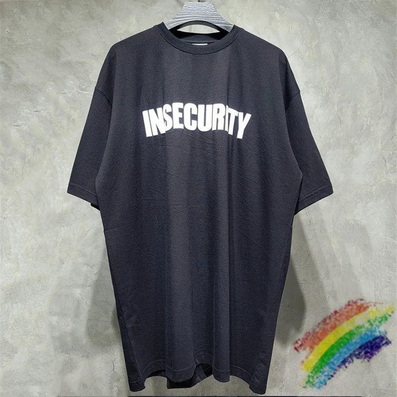 

Foaming Printing VETEMENTS INSECURITY T shirt Men Women 1:1 High-Quality Oversize T-shirts Embroidered VTM VETEMENTS Top Tees