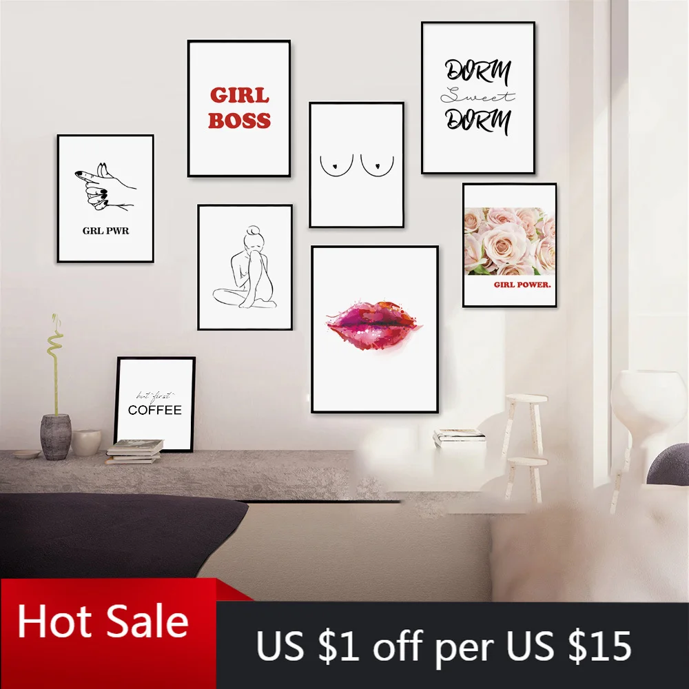 Домашний декор настенная Картина на холсте скандинавский стиль линия с