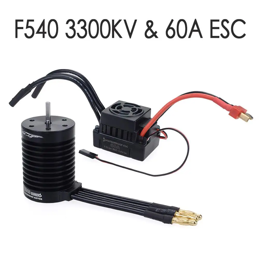 F540 3300KV 60A ESC RC автомобиль 1:10 Запчасти 3650 3660 F540 2300KV 2600KV 3100KV 3300KV 3900KV 4370KV бесщеточный мотор 60A ESC для Monster Грузовик Багги Baja - Цвет: F540 3300KV 60A ESC