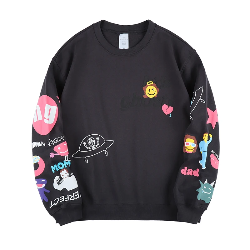 

Hip Hop Kids See Ghosts Letter Print Hoody Men's Loose New Cotton Sweatshirt Of Autumn And Winter