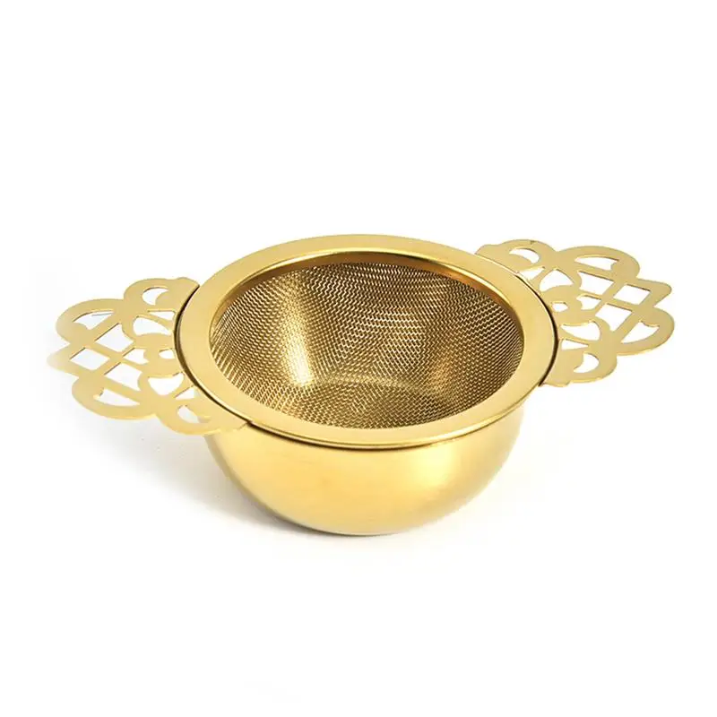 

Tea Strainers with Drip Bowl Stainless Steel Tea Infuser Set Tea Filter with Double Wing Handles