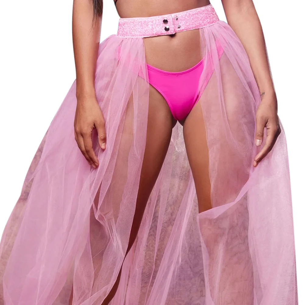 Женская шифоновая длинная юбка привлекательная трапециевидная Тюлевая