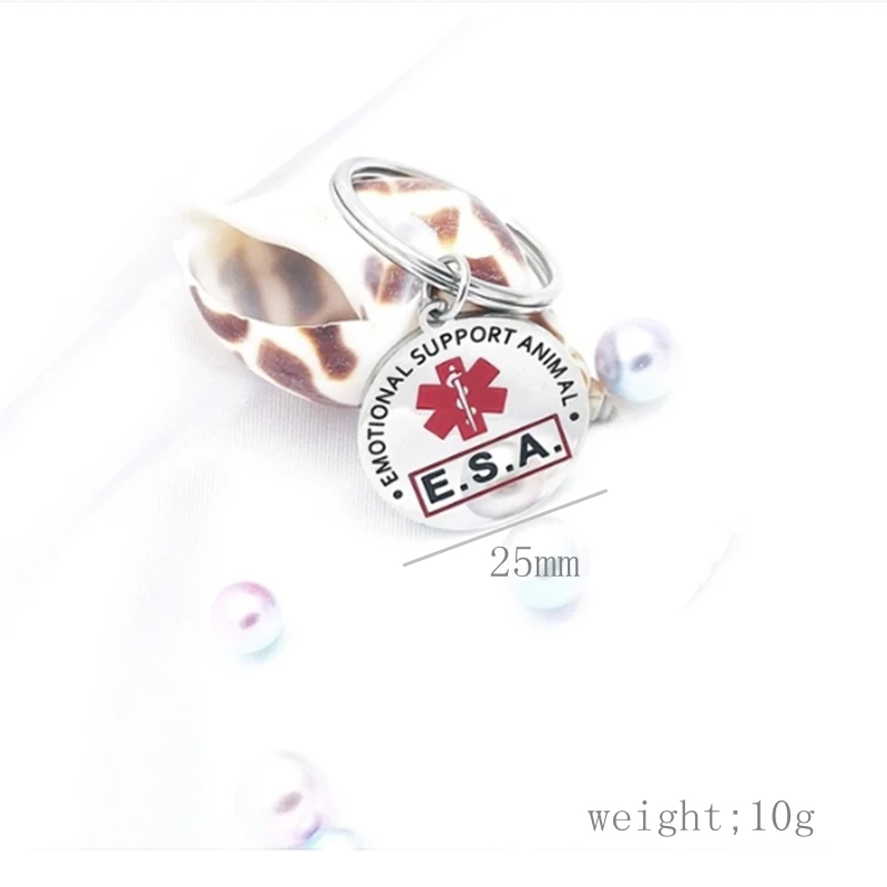 ESA идентификационные бирки для собак с поддержкой круглая бирка из нержавеющей