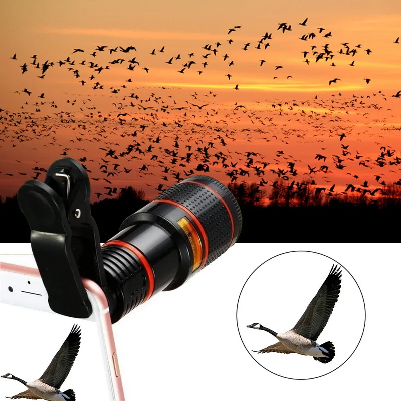 8X 12X Telephoto Mobile Phone Lens Zoom External With Universal Clip For Smartphone Dropshipping | Мобильные телефоны и