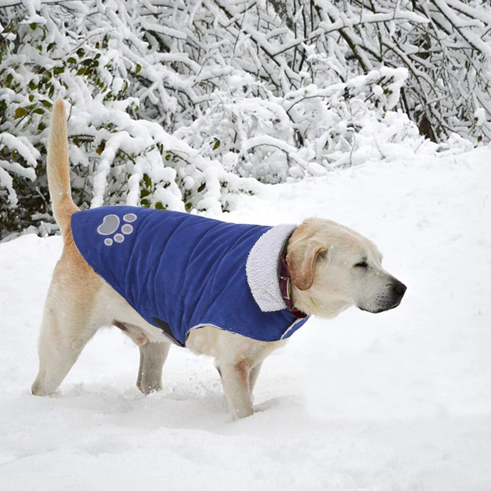 Двухстороннее зимнее пальто для собак теплый жилет домашних животных модная