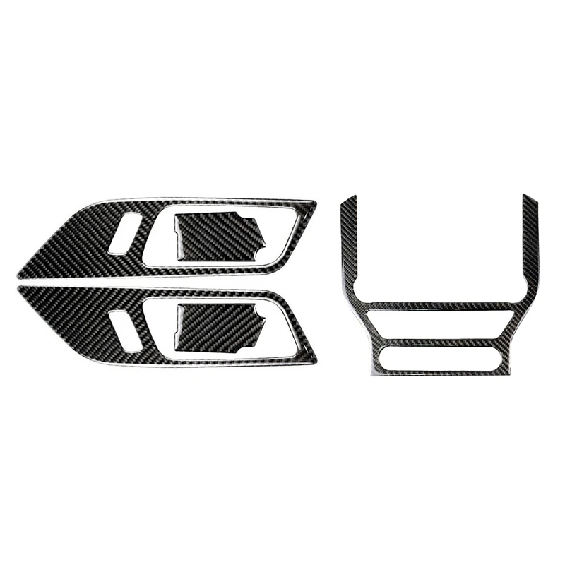 

4Pcs Car Carbon Fiber Interior Door Handle Bowl Sticker with Carbon Fiber Interior CD Panel Decor Cover Trim