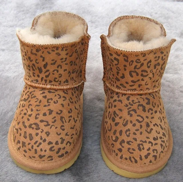 Baby Girls Snow Boots Winter Australia Warm Sheep Skin Leather Fur Baby Botas Waterproof Infant Boot Boys Bootie Shoes Non-slip - Цвет: G