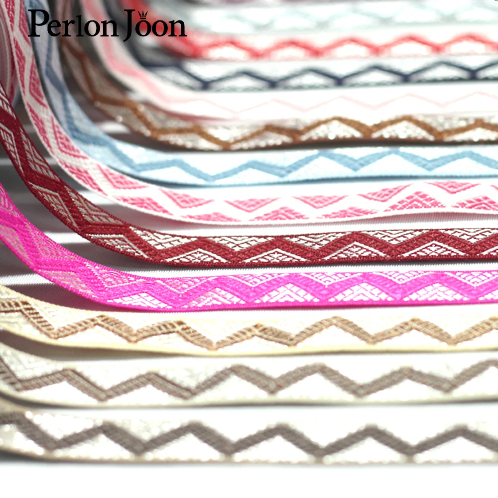 1.5cm multi-color polyester zigzag Jacquard Webbing braid ribbon for gift Wrapping bag apparel decorative accessories Z | Дом и сад