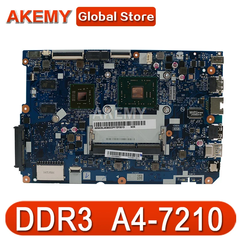 CG521 NM A841 материнская плата для For Lenovo 110 15ACL ноутбука FRU 5B20L46292 с ЦП A4 7210 DDR3 100%