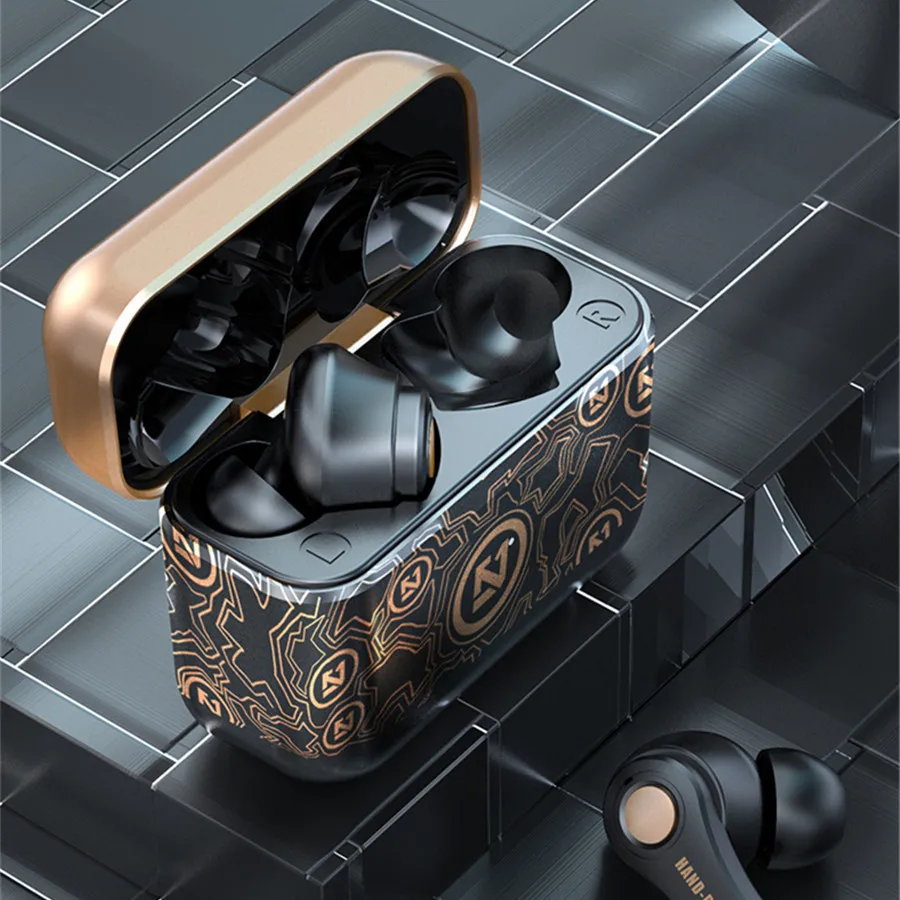 

Wireless Earphones with Mic Charging Box Headphones 9D Gaming Headsets Sport Bluetooth V5.0 Earbuds For Xiaomi Phones