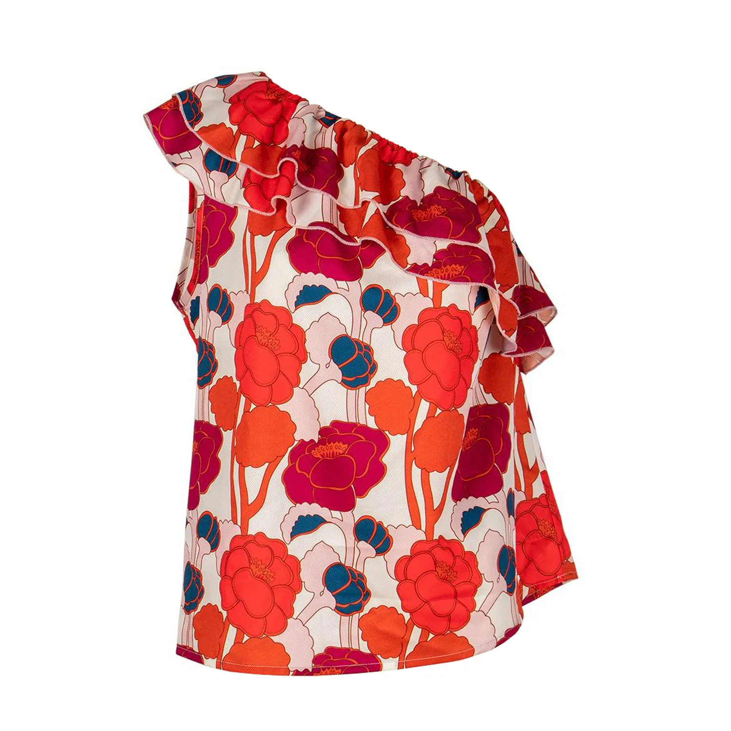 

Sexy Sleeveless Flower Print Women Shirt Beach Style Ruffle Loose Female Casual Streetwear Blouse Shirts Fashion Tops