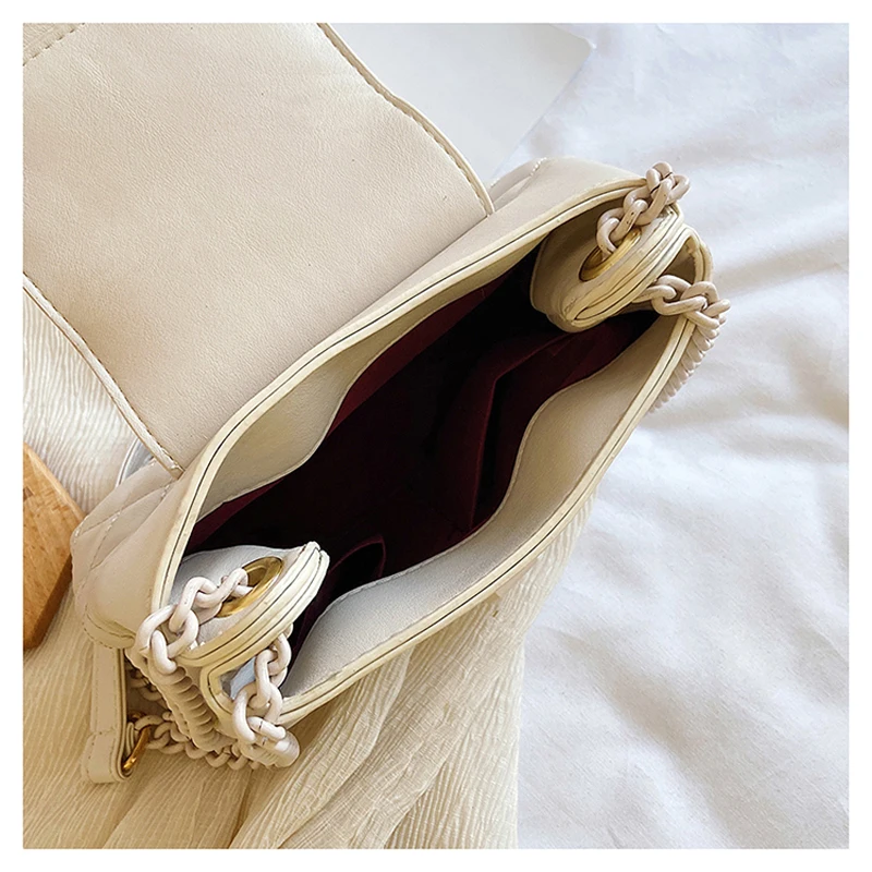 

Embroidery Thread Chain PU Leather Crossbody Bags for Women 2020 Fashion Shoulder Handbags Female Cross Body Hand Bag Bolsos