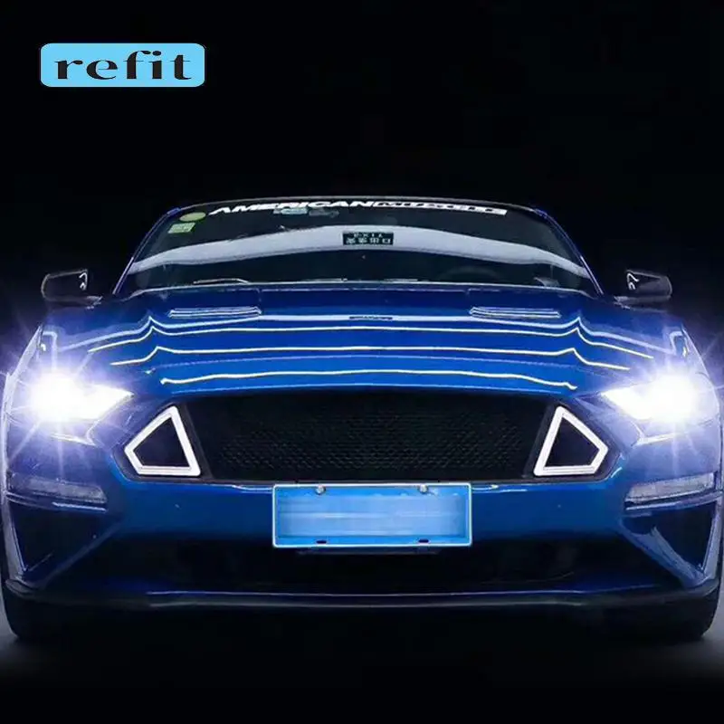 

Автомобильные гоночные светодиодсветильник фары дневного света для Ford Mustang shelby 18-20, внешние модифицированные детали