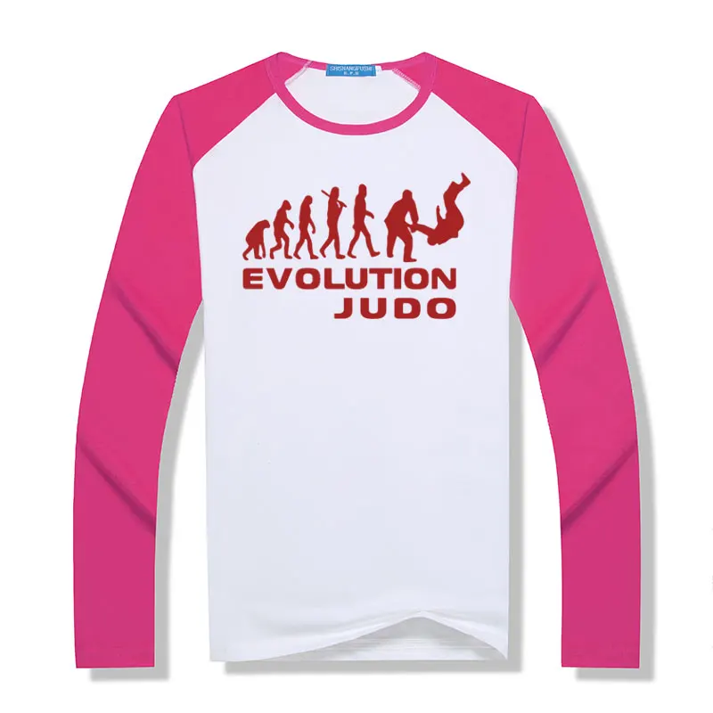 Мужская футболка Новое поступление с принтом эволюции дзюдо длинным рукавом