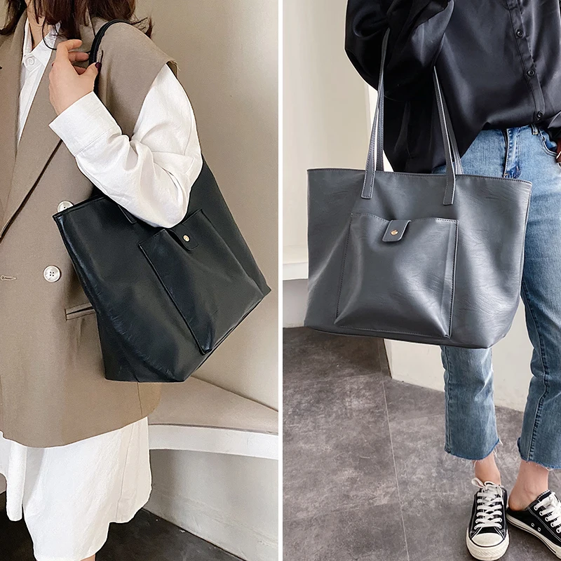 

RoyaDong Brand Women's Handbags Big capacity Pu Leather Luxury Female Shoulder Bags 2021New Women Tote Bag Ladies Female Handbag