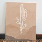 Картина Кактус Минимализм красочная Картина на холсте, современный домашний декор комнаты