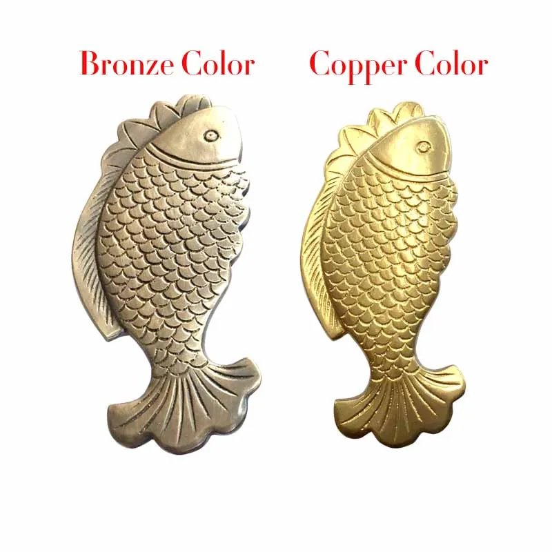 1 пара (2 шт.) латунные ручки для раздвижных дверей с большими рыбками/деревянные