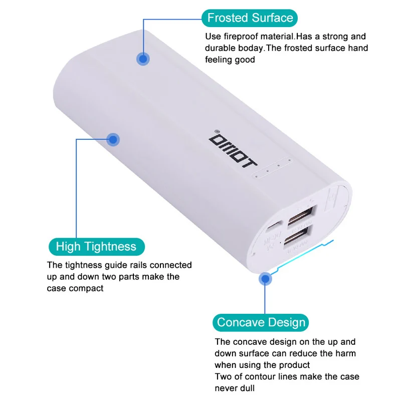 TOMO P2 USB зарядное устройство Smart DIY Мобильный Внешний аккумулятор чехол с поддержкой двух аккумуляторов 18650 и двух выходов для смартфонов