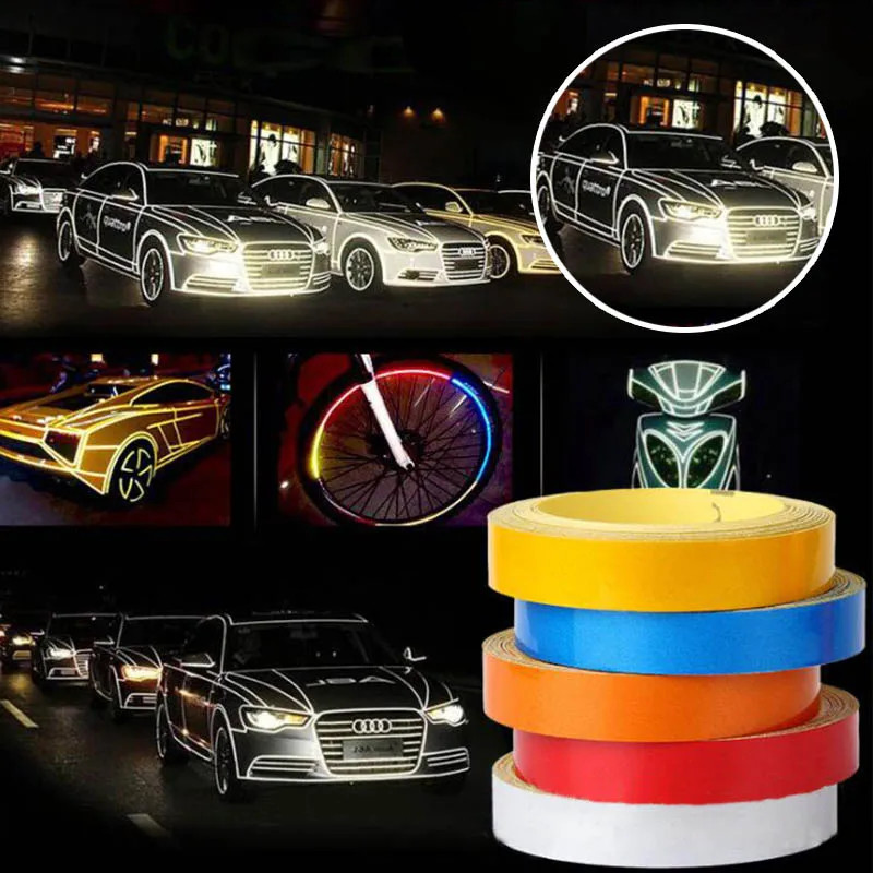 

High Reflective Tape Car Reflective Tape Universal Reflective Warning Tape Motorcycle Motorcycle 2cm*500cm Adhesive Durable