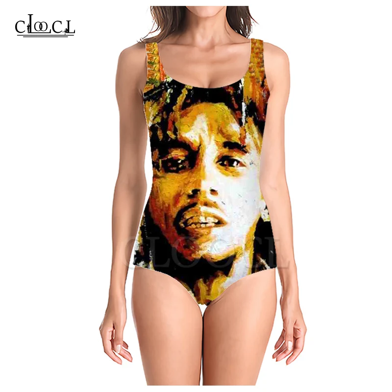 CLOOCL Singer regae Creator Bob Marley Цельный купальник с 3D принтом для девочек купальный костюм