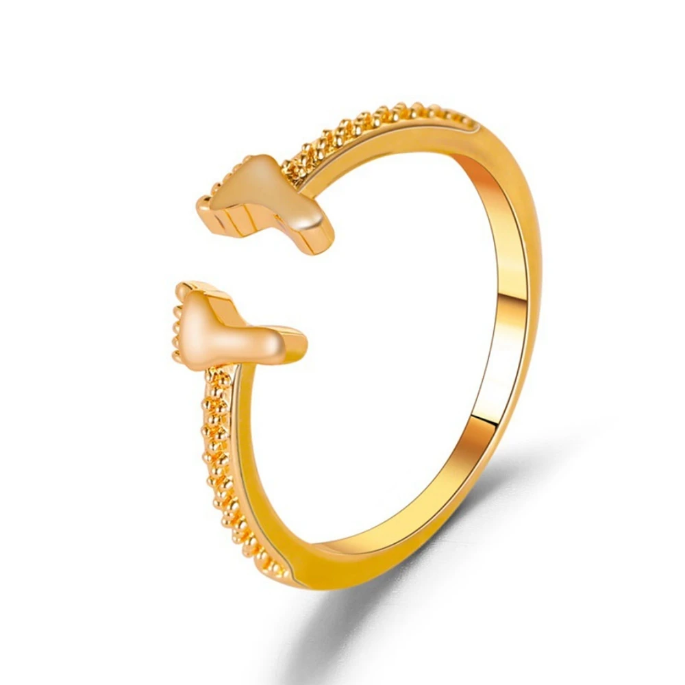 

Korean Geometric Cute Little Feet Rings Creative Simple Opening Adjustable Ring Female Simple Student Women Jewelry 2020 Gift