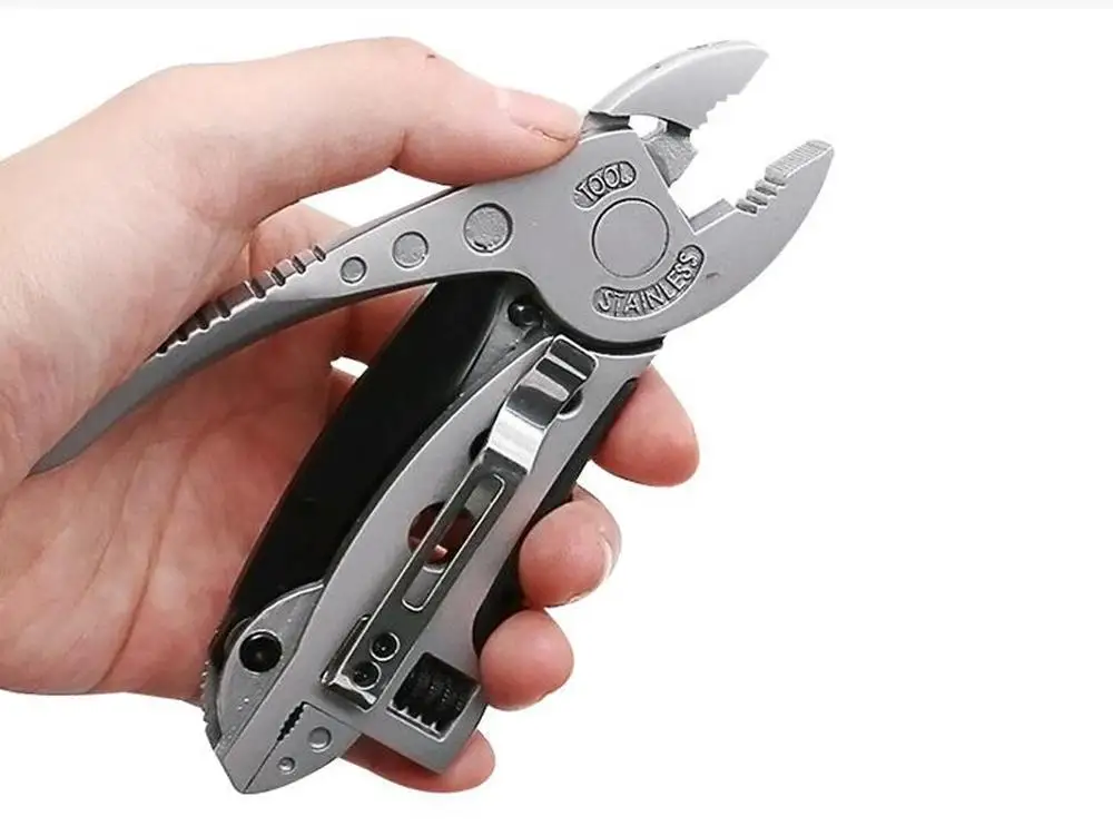 

Fold Multi Tool outdoor survive camp Screwdriver Wrench Jaw Pliers multipurpose multifunction spanner