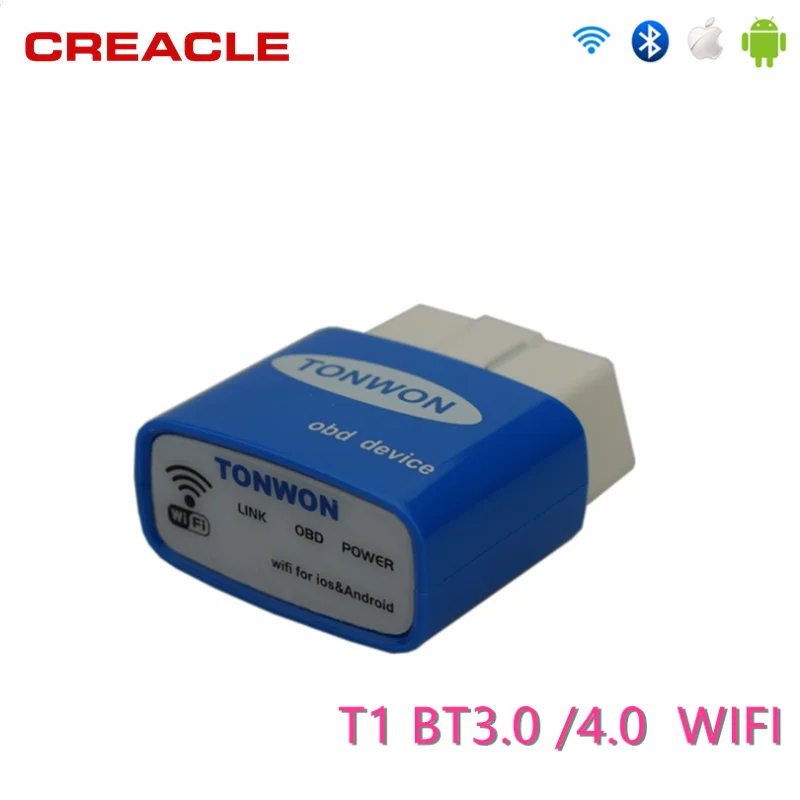 

Tonwon 1 BT3.0/4,0/WiFi OBDII автоматический диагностический инструмент считыватель кодов Поддержка iOS Android PC проверка автомобиля Двигатель свет достав...