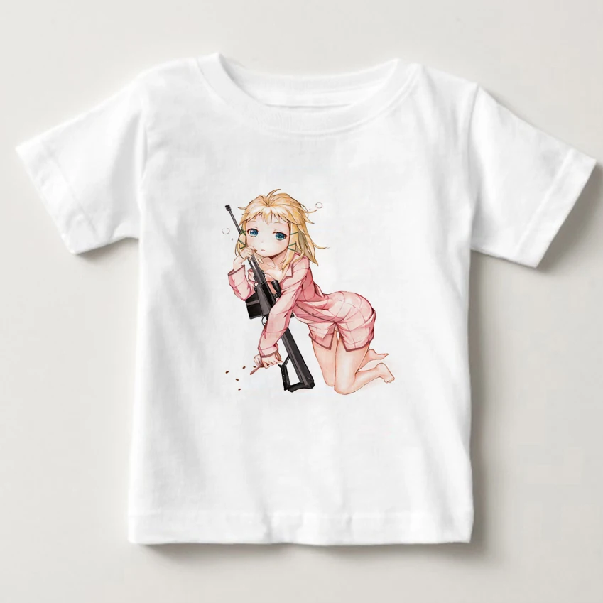 

New Girl Black Bullet No Bullet Cosplay Tshirt Cosplay Anime T Shirt Boby Girls Summer Cotton White Ventilation Children Tshirt