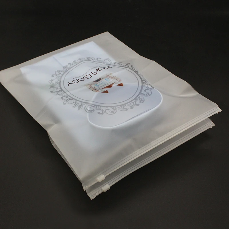 

large size Frosted Thick Plastic Reclosable Zipper Poly Bag, Storage Packaging Bag for Gift Clothes Shoes Jewelry print logo