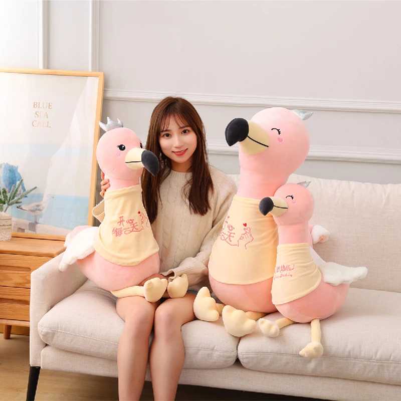 

New 70-110CM Kawaii Creative Cartoon Flamingo Plush Toy Pillow Soft Sofa Cushion Child Cute Toy Girlfriend Birthday Gifts