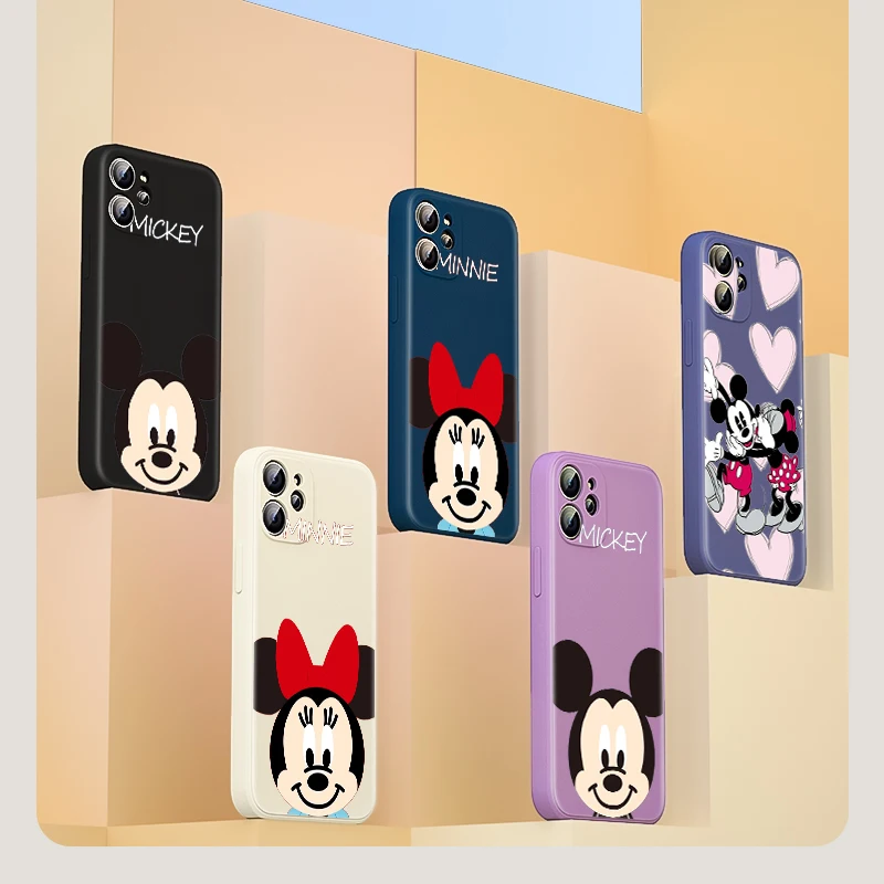 

Little Mickey Minnie Sweet For Apple IPhone 13 12 Mini 11 Pro XS MAX XR X 8 7 6S SE Plus Liquid Silicone Soft Phone Case