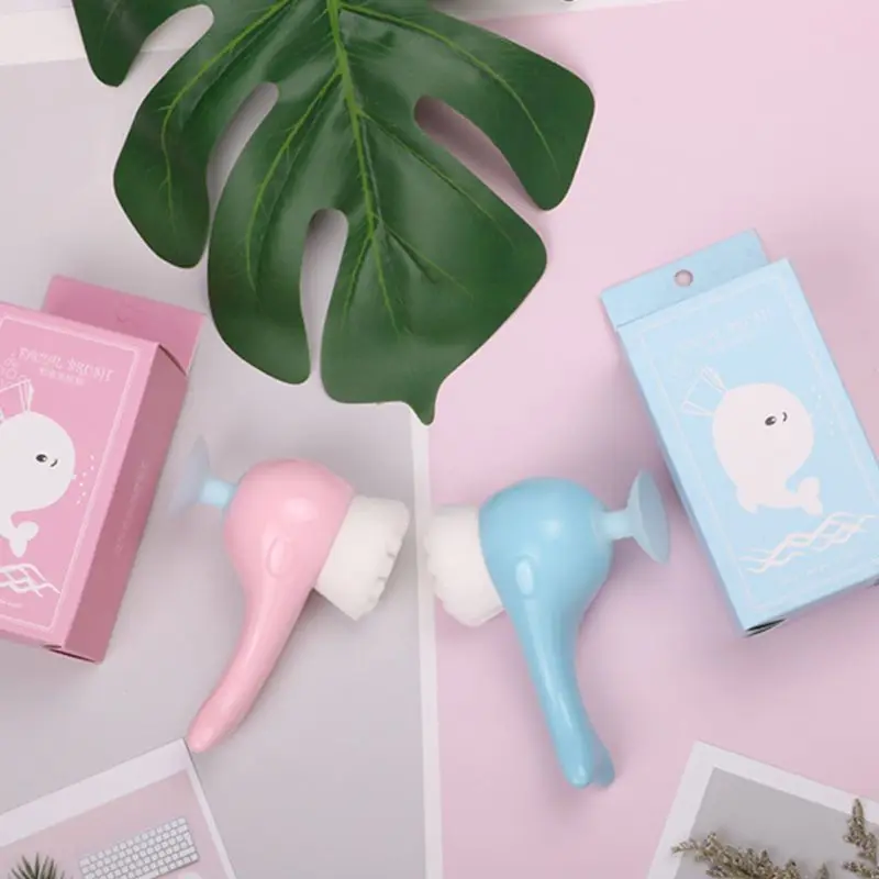 Милая Водонепроницаемая ручная Очищающая щетка в форме Кита с присоской мягкий