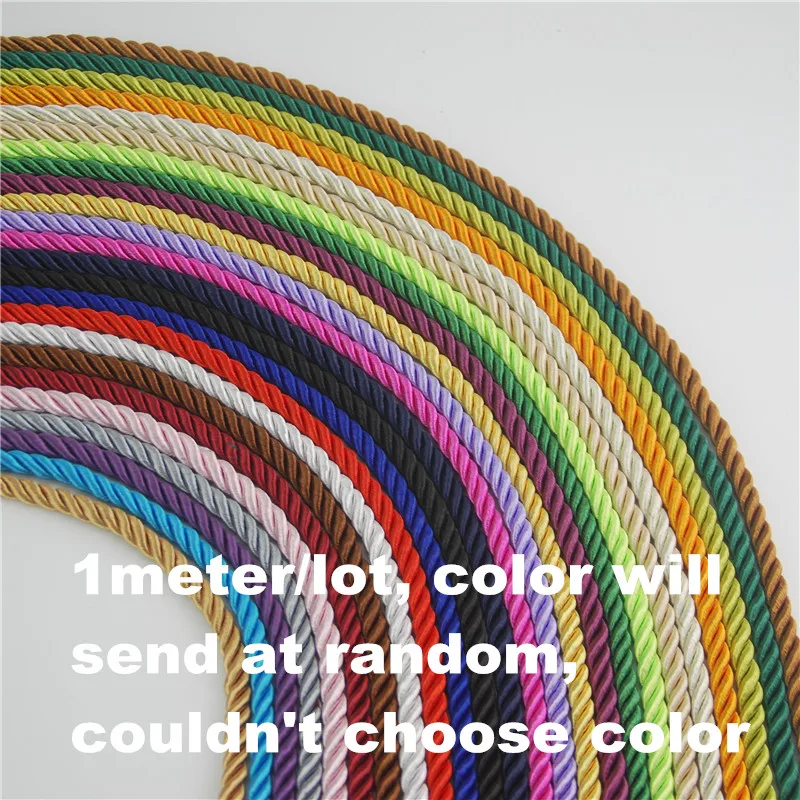 random color FASMILEY DIY Cord Jewelry findings 5 мм плетеная веревка, многоцветная витая нить, аксессуары для рукоделия, струна, поставка 1 м DS220 - Цвет: random color