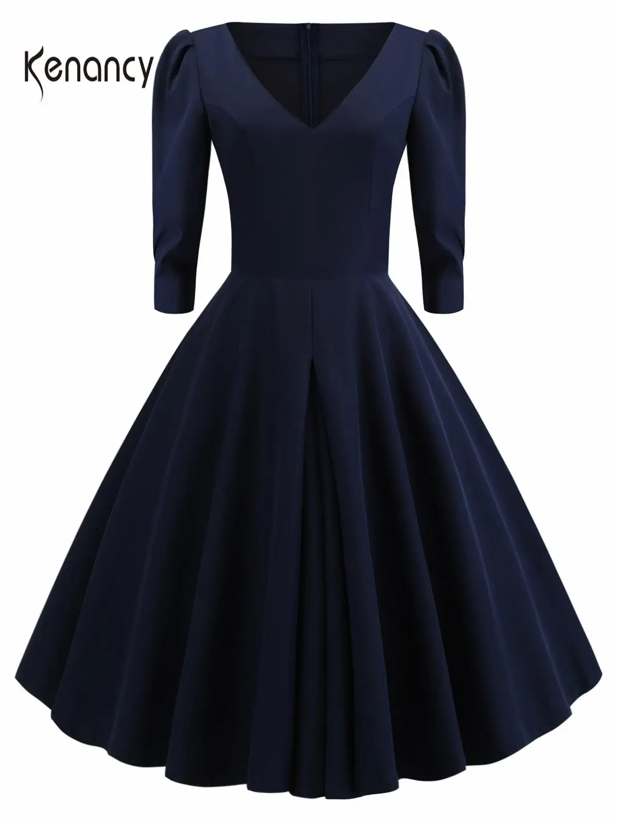 Женское винтажное платье Kenancy весеннее трапециевидной формы с v образным вырезом