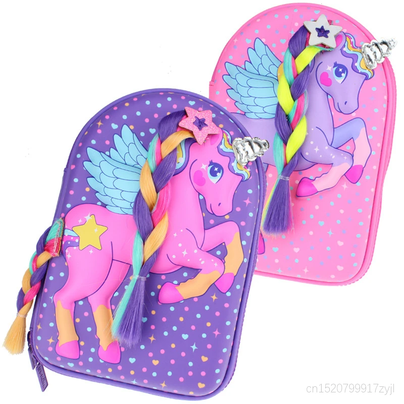 Пеналы большие для девочек милые 3D чехлы из ЭВА с двойной застежкой молнией