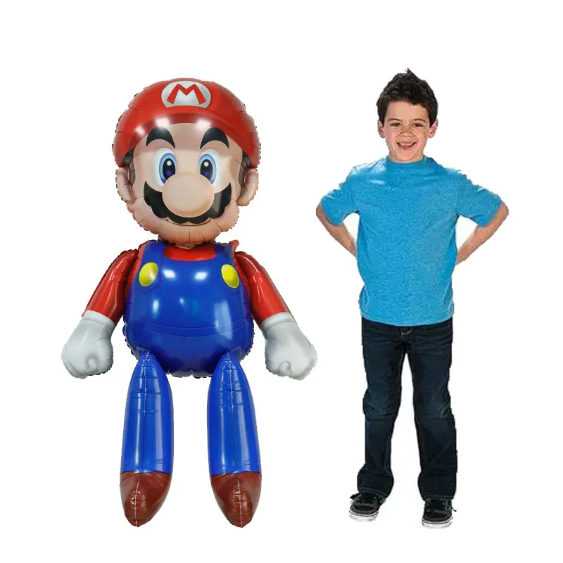 

3D воздушный шар большого размера в виде Марио, воздушный шар из фольги для детского праздника, украшение для дня рождения, мультяшный воздуш...