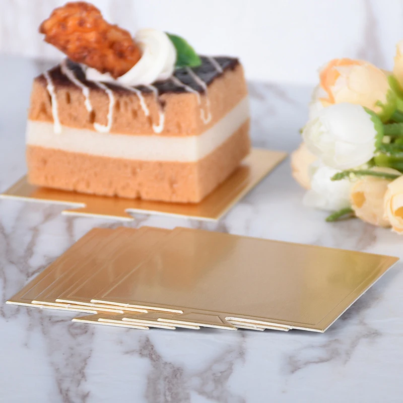 200 Pcs 3.54 Inch Mini Cake Boards Small Square Gold Mousse Cardboard Set Cupcake Base Dessert Displays Tray Disposa |