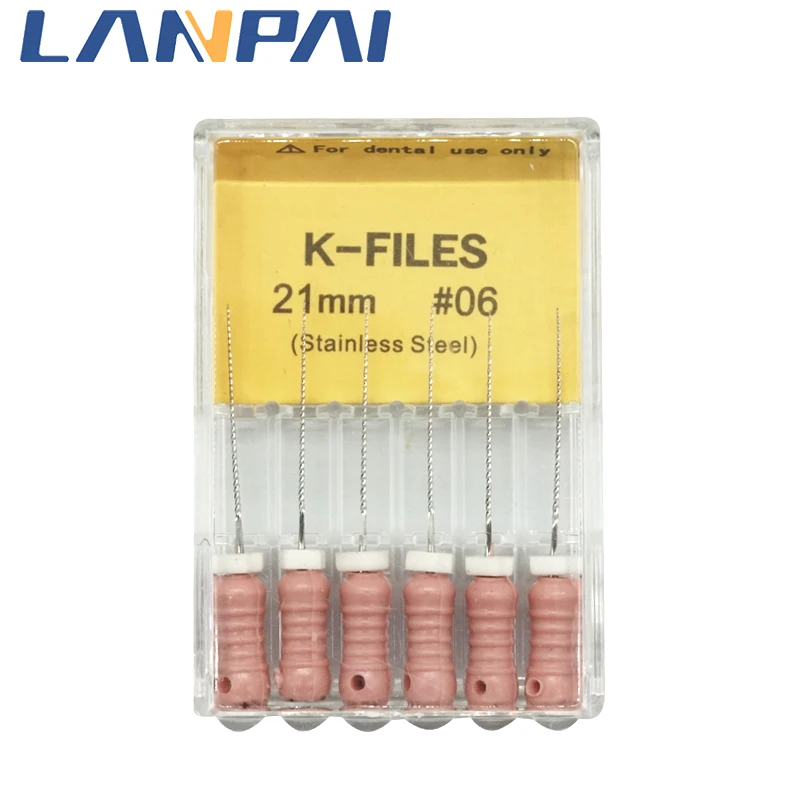 Lanpai Dental K Файлы 6 шт./упак. Органайзер ручная пилка нержавеющая сталь 25/21 мм высокая