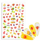 1 лист 2022 Новые фрукты слайдеры ногти арбузклубникаОранжевый 3D наклейки для ногтей новый дизайн украшения фольги советы