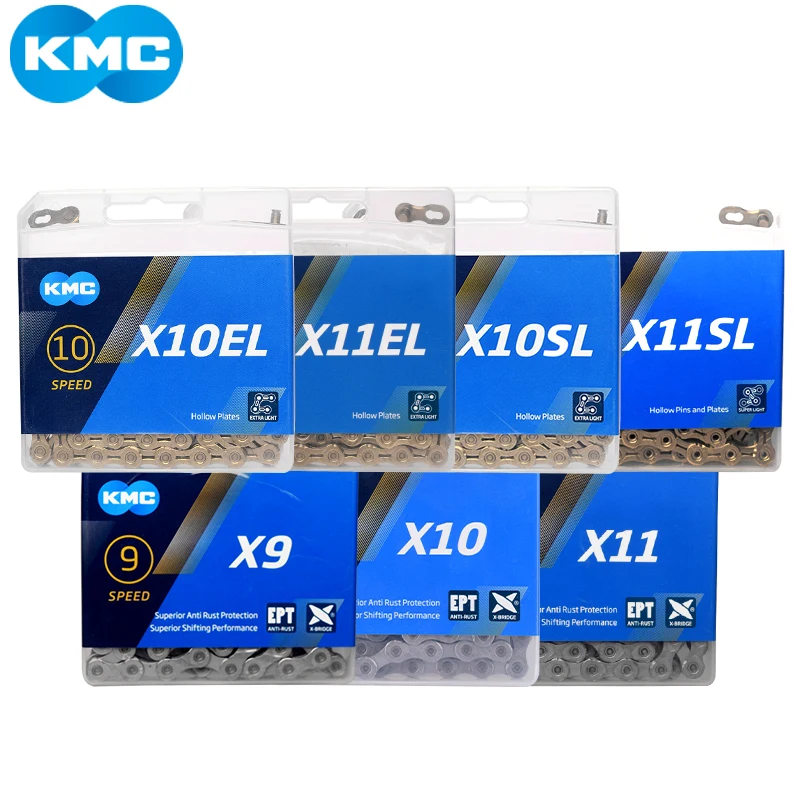 Original Boxed KMC chain 9/10/11 Speed Chain X10EL X11EL X10SL X11SL Gold/Silver Ultralight MTB Road Bike Bicycle | Спорт и